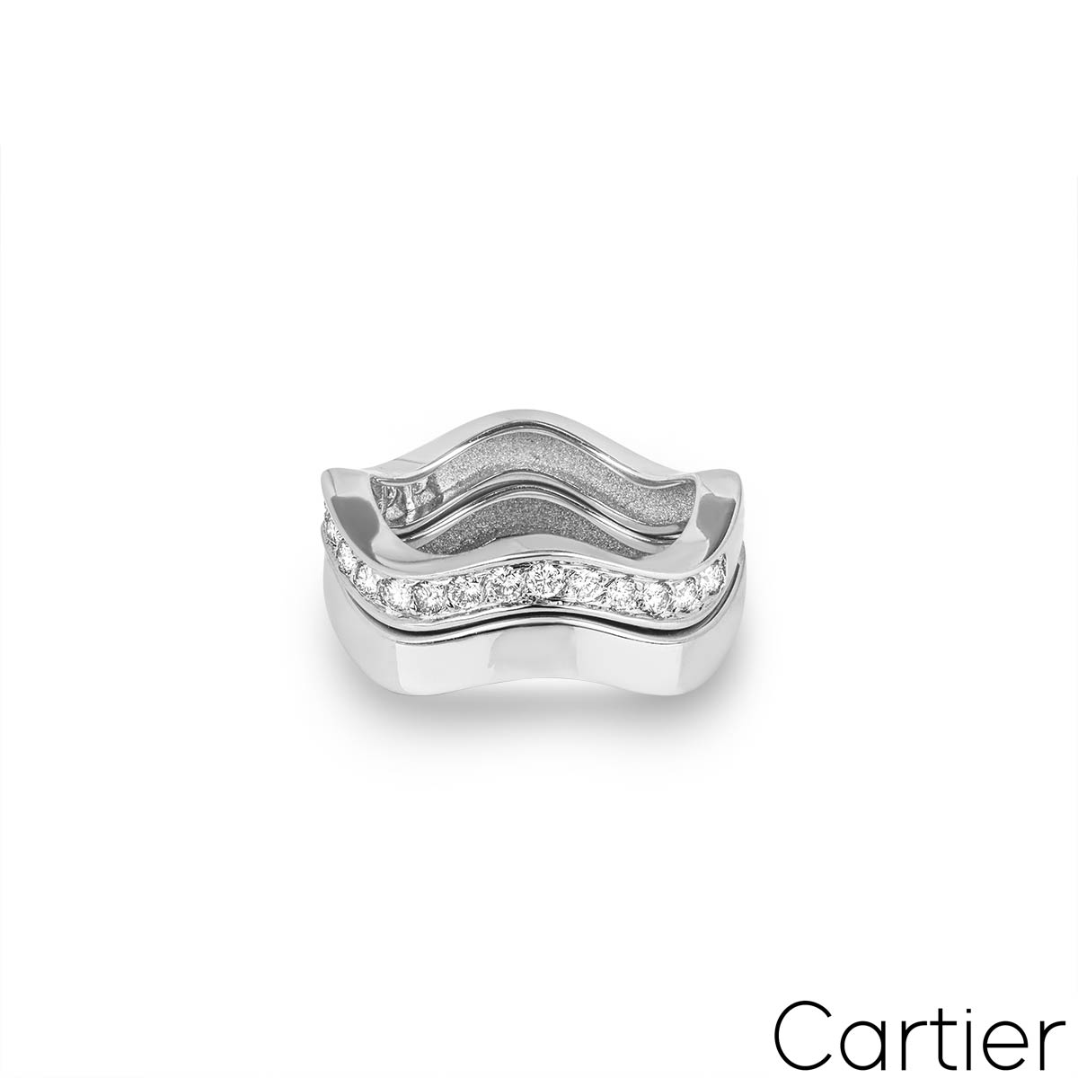 Cartier White Gold Diamond Stacker Rings